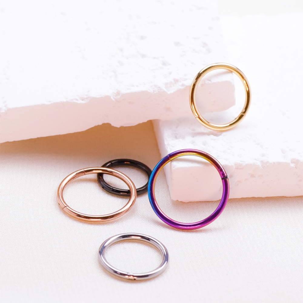 F136 Titanium Piercings Septum Hoop Cartilage Tragus Nose Rings Women conch Earring Body Hinged Segmen Beads CZ Helix Jewelry