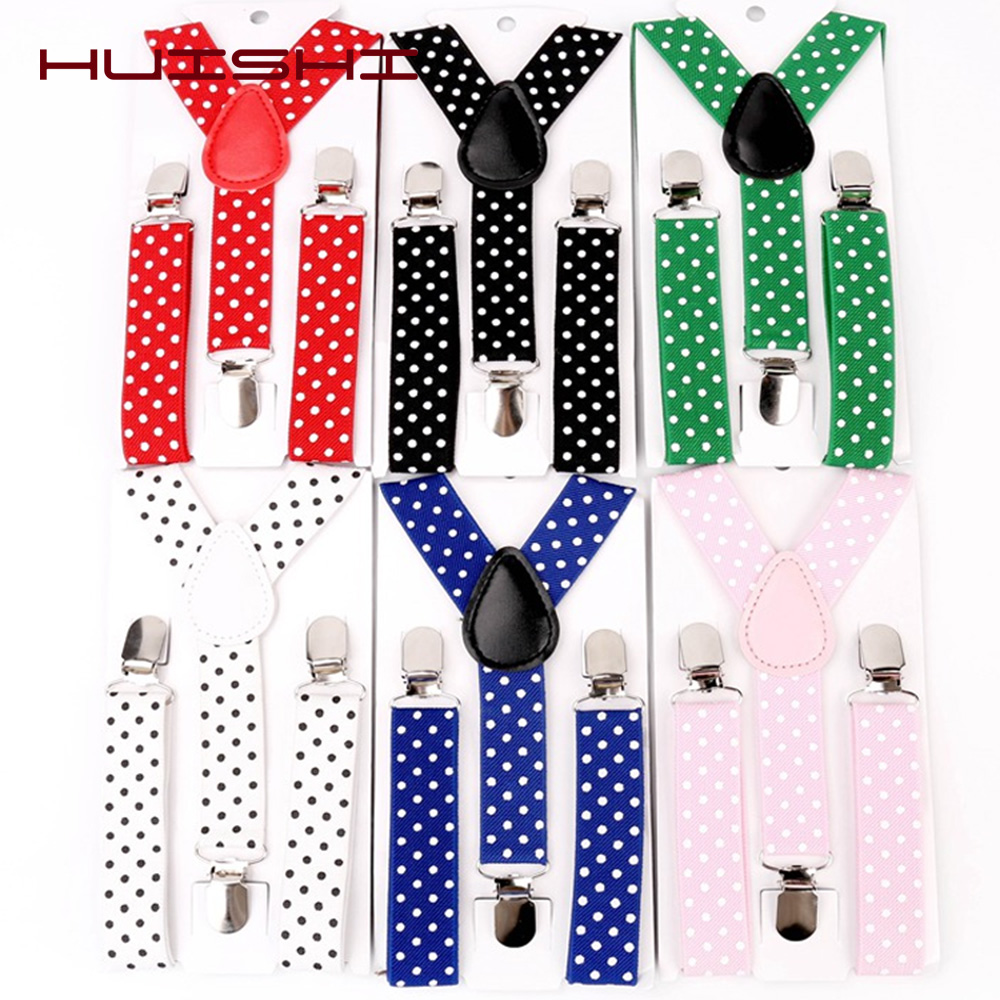 Adjustable Baby 5 Color Suspenders With Bowtie Suit Shirts Kids Bow Tie For Boy Girl Three Clip Braces Dot Vintage Accessories