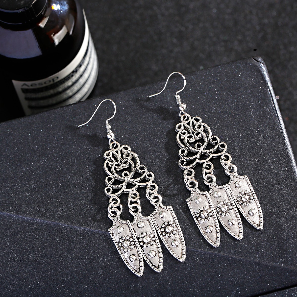 Pendientes Originales Fatima Hamsa Hand Ear Rings For Girl Tassel Ethnic Earrings For Women Indian Unusual Kolczyki Dangle Gifts