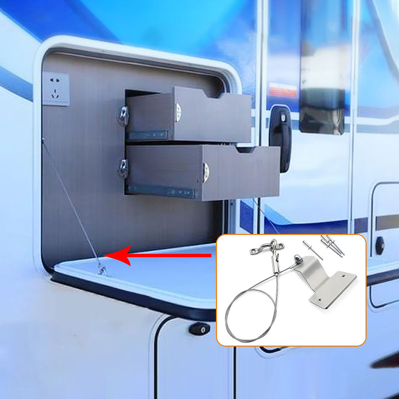 RV Hatch Accessories Caravan Storage Box Hatch Door Pull Motorhome Hatch Door Oblique Pull Wire Rope