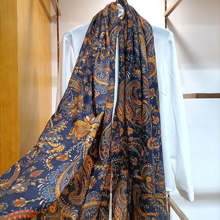 Naizaiga 100% cashmere Cashew flowers long thin Women print luxury Women Shawl pure cashmere Female Scarves , MSK17