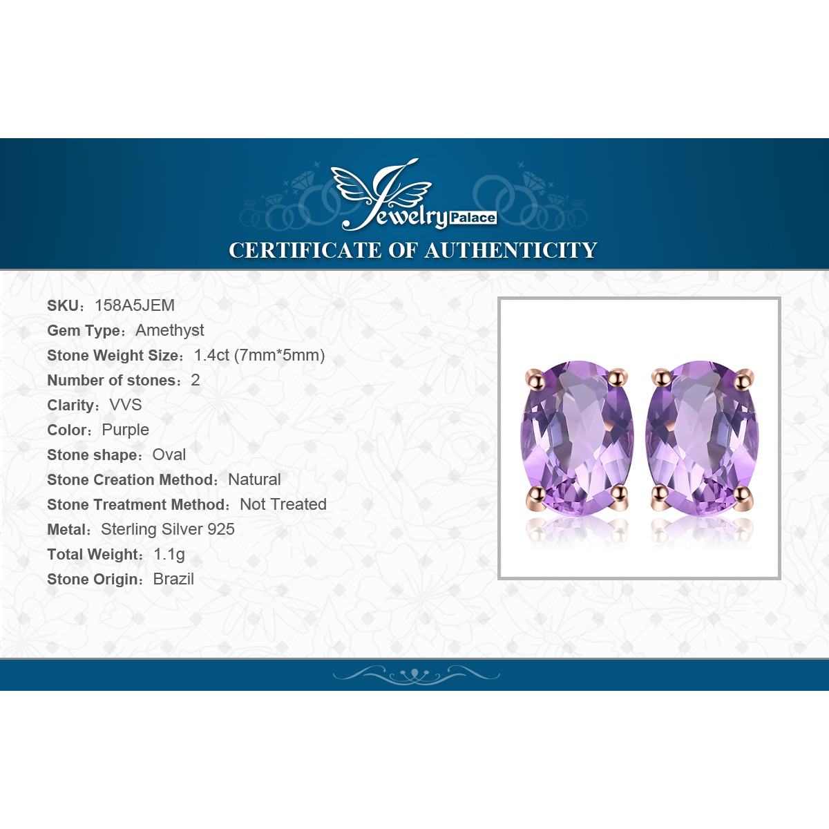 JewelryPalace Rose Gold Yellow Gold Plated Oval Natural Amethyst Citrine Garnet Topaz Peridot 925 Sterling Silver Earrings Woman