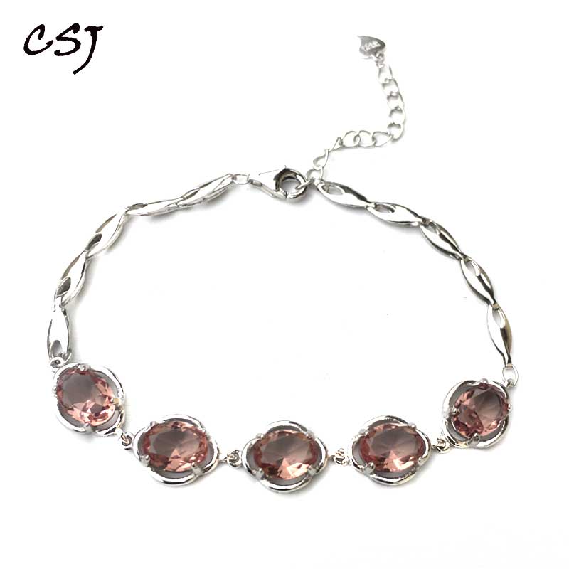 CSJ Zultanite Bracelet Sterling 925 Silver Oval6*8mm Cut Created Sultanite Color Chance Fine Jewelry Women Wedding Party Gift