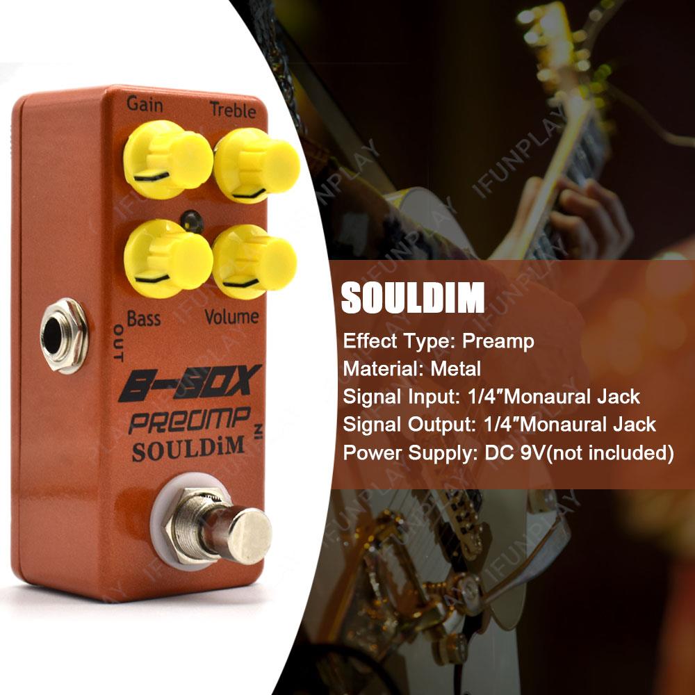 SoulDiM Mini Electric Guitar Pedal Overdrive/Booster/Delay/Pramp/Reverb/Noise Reduction/Analog Delay Effect Pedal