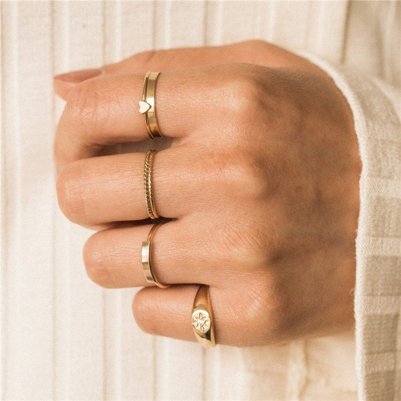 14K Gold Filled Flat Band Ring Minimalism JewelryKnuckle Anillos Mujer Bohemian Bague Femme Anelli Aneis Rings