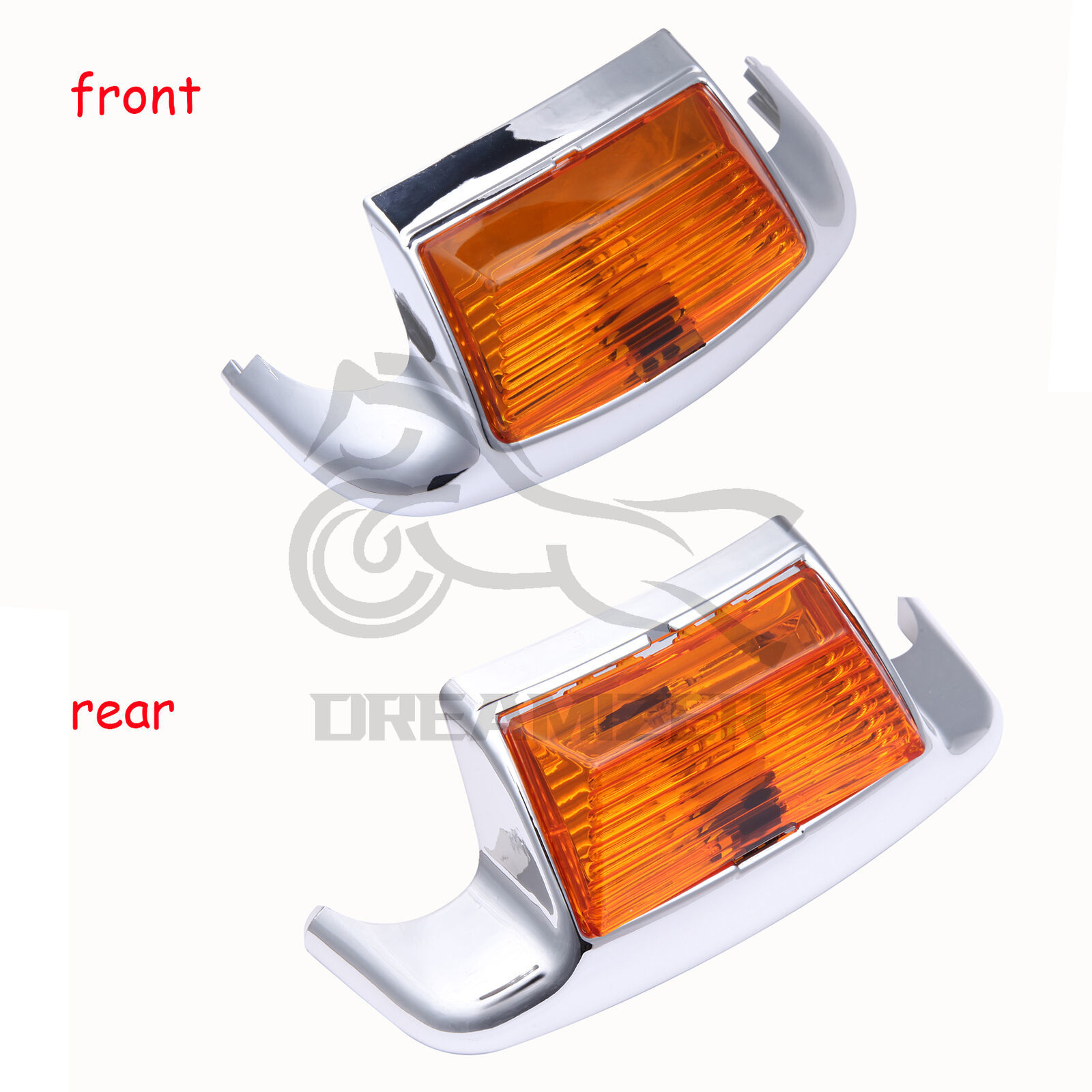 4color Motorcycle Lens Front Fender Tip Light Lamp Edge 5050LED Chrome For Harley FLSTC Heritage Softail Classic