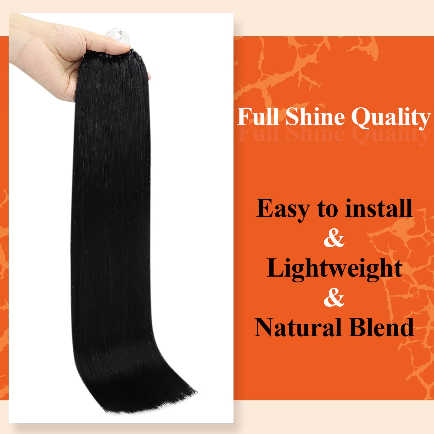 Full Shine Full Shine Micro Ring Hair Extensions 14-24 inch natural wave 100% human hair 50 Gram Straight Natural Seamless