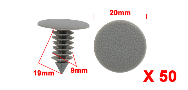 X Autohaux Vehicle Universal 10-100Pcs Gray Beige Plastic Door Bumper Push Rivets Clip 9mm Retainer Clips Fasteners For Auto Car