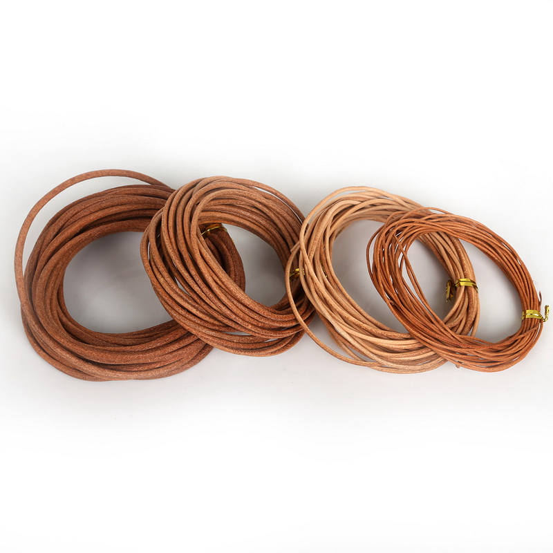 5 Meter Natural Color Real Genuine Leather Cord Round Rope String For DIY Necklace Bracelet Jewelry Cord Dia 1/1.5/2/3mm