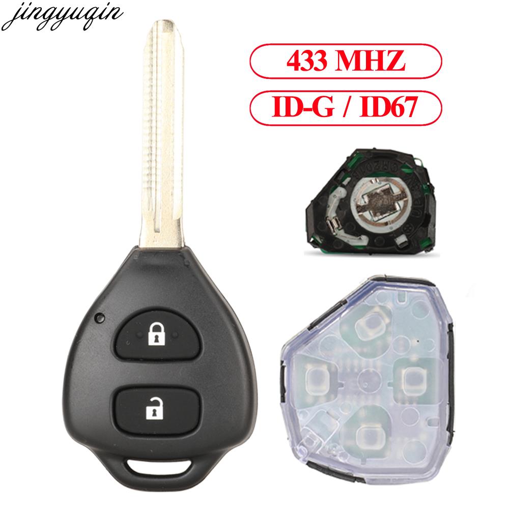 Jingyuqin Remote Car Key Alarm 433MHZ G/67 Chip Upgrade For Toyota Corolla Etios 2017 Hilux Prius 2 Vios Yaris 2006-2009 B41TA