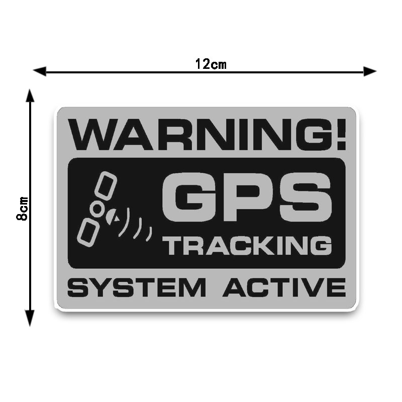 12cm*8cm Cover Scratch Car Sticker Noticeable Warning GPS Tracking System Active Sunscreen Waterproof Decals Auto Parts,1pcs