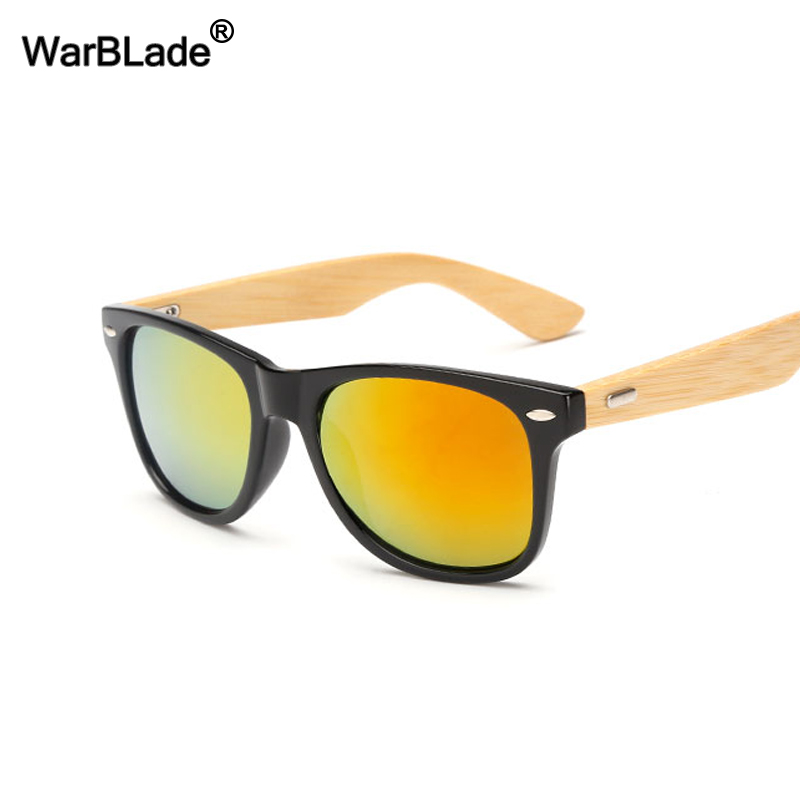 WarBLade Retro Wood Sunglasses Men Women Bamboo Sunglass Brand Design Sport Driver Goggles Mirror Sun Glasses Shades UV400