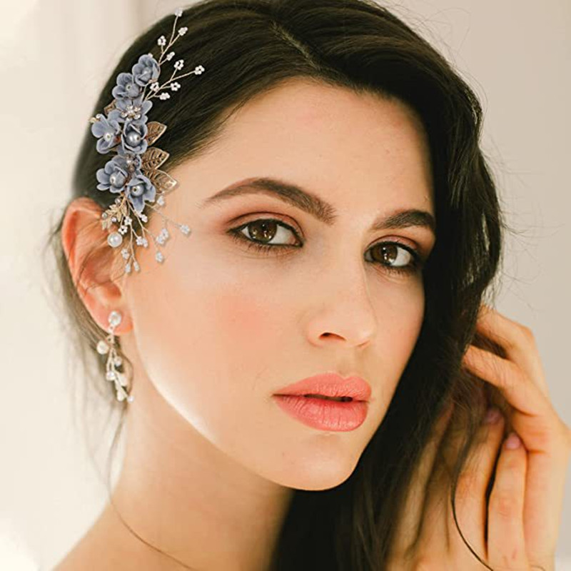White Flower Pearls Hair Sticks Wedding Head Comb Hairpins Hair Clips Set Bridal Wedding Hair Jewelry Accessories Headwear Gift