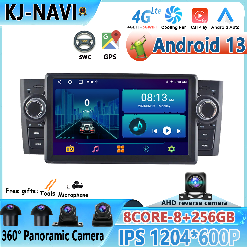 7'' Android 13 For Fiat Grande Punto Linea 2007 2008 2009 2010 2011 2012 Car Multimedia Player GPS Carplay Radio Stereo Wifi
