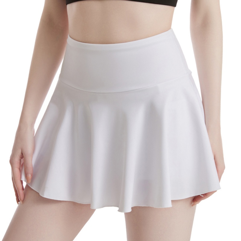 Women's Elegant Versatile Tennis Culottes High-Rise Yoga Running Quick Dry Pleated Skirts With Safety Anti-exposed Underpants