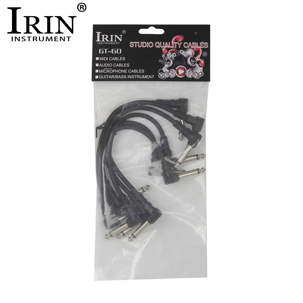 IRIN Guitar Effect Pedal Patch Connecting Cables Line 6.35mm Pedal Cable 21Cm Right Angle Cord Copper Wire Guitar Accessories