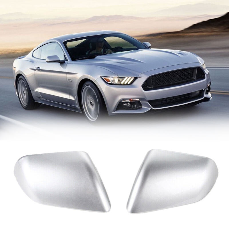 Car Silver Exterior Rear View Side Mirror Cover Trim For Ford Mustang 2015-2020