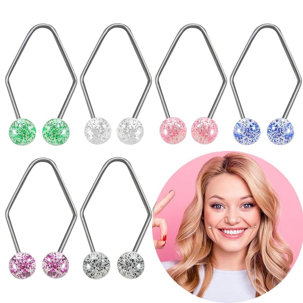 1 Pair Develop Natural Dimples Dimple Trainer Sequin Style Easy to Wear Alloy Dimple Maker for Cheeks Facial Beauty Tools
