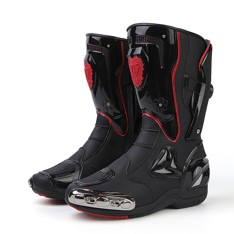 Leather Motorcycle Boots Men Anti-slip Motorcyclist Shoes Adventure Touring Motocross MTB Dirt Bike Boots Motorcycle Accessories