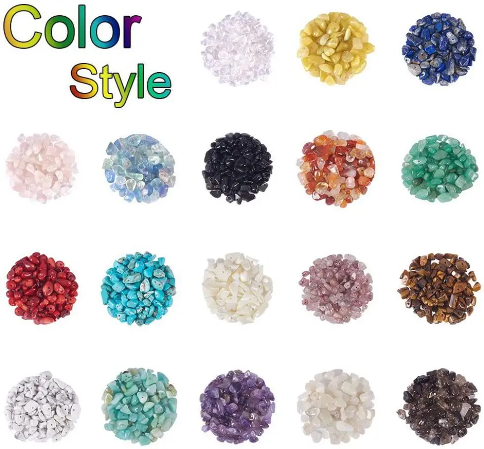 Natural Stone Beads Box WIth Accessories and Tools Irregular Gemstones Healing Loose Rocks For DIY Bracelet Jewelry Making Craft