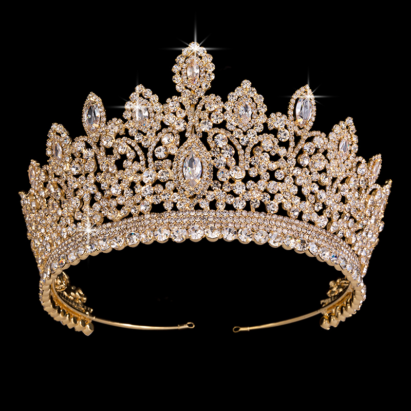 Wedding Crown Jewelry Vintage Ethnic Bridal Hair Tiaras Copper CZ Luxury Rhinestone Tiaras And Crowns BC3715 Couronne De Mariage