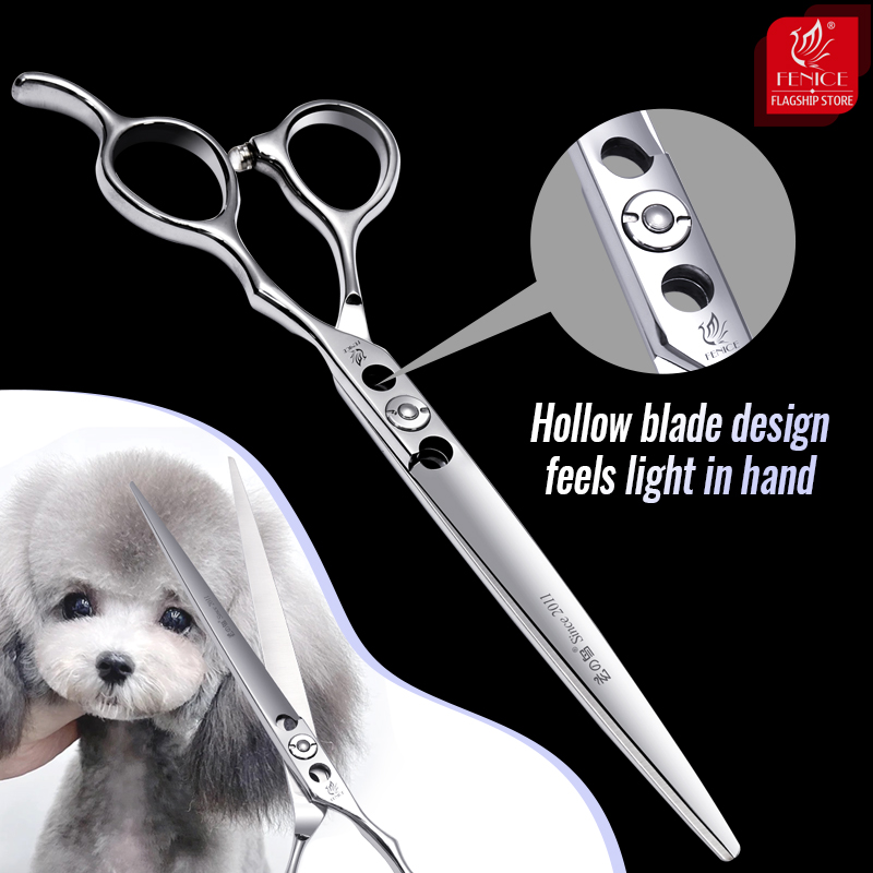 Fenice Dog Scissors for Grooming Japanese Steel Professional 7.0 Inch Pet Straight Scissors for Dog Grooming Cutting Shears