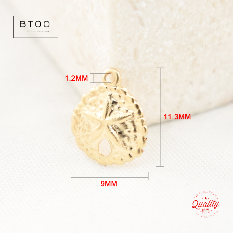 Sand Dollar 14K Gold Filled Pendant Sand Dollar Charm Jewelry for DIY Bracelet Necklace Making Jewelry Findings