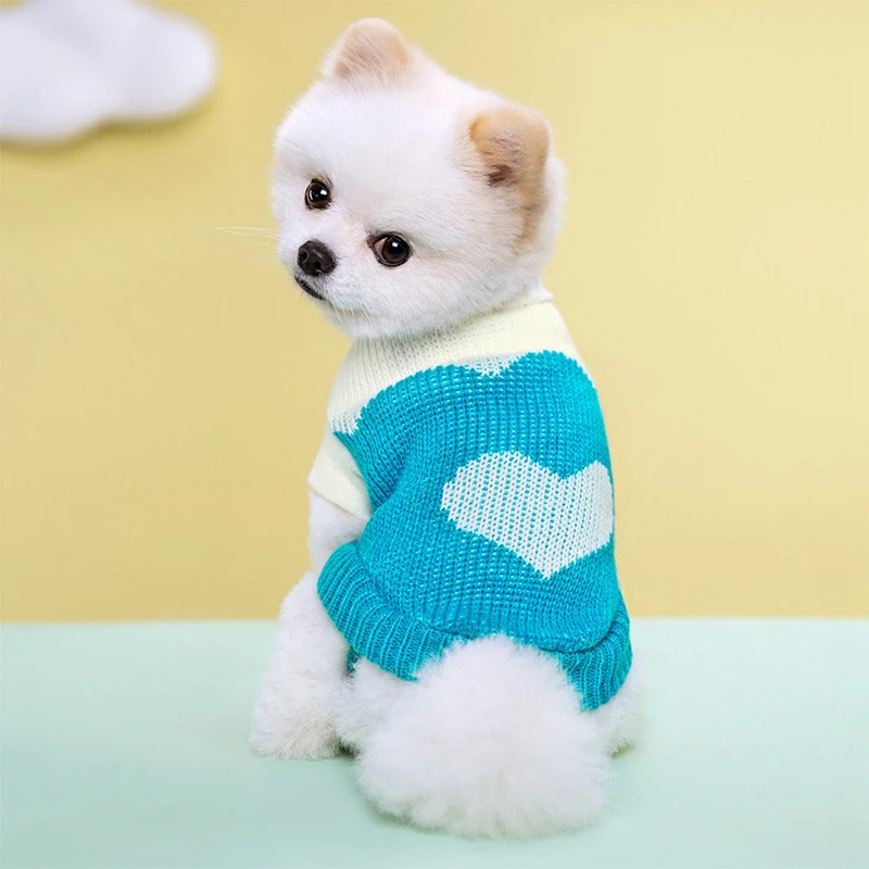 Winter Dog Sweater Puppy Dog Sweaters for Small Medium Dogs Pet Turtleneck Chihuahua Vest Knitted Puppy Cat Coat Yorkie Customes