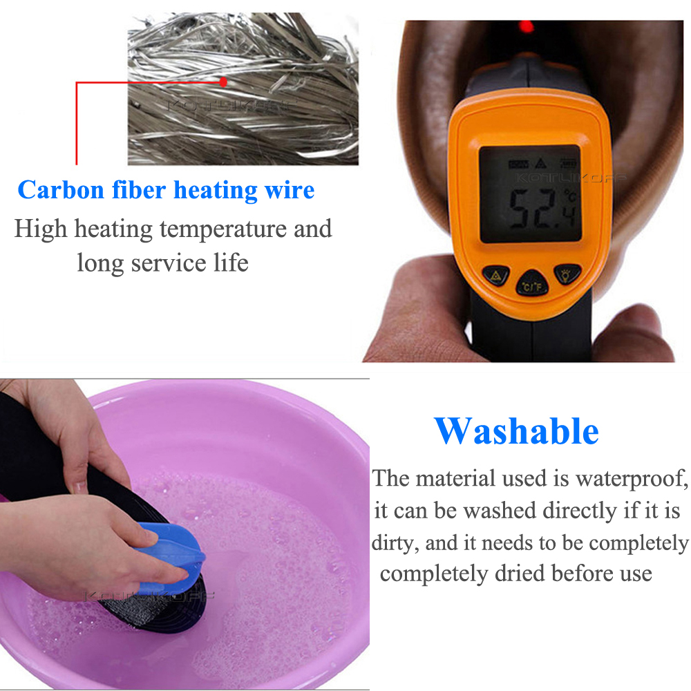 KOTLIKOFF USB Heated Shoe Insoles Feet Warm Sock Pad Mat Electrically Heating Insoles Washable Warm Thermal Winter Insole Unisex