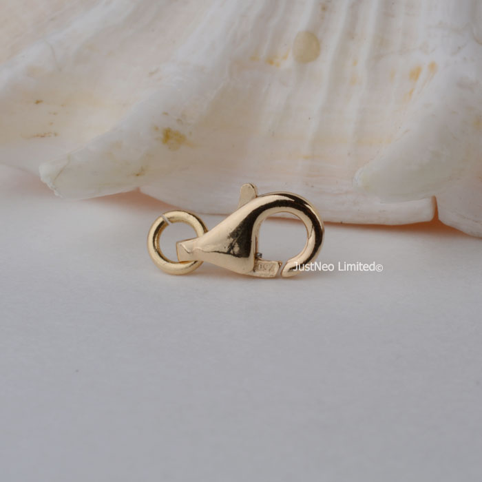 Solid 18k Yellow Gold Clasp Lobster Claw Trigger Bbuckle Au750 18ct oro for necklace bracelet jewelry findings