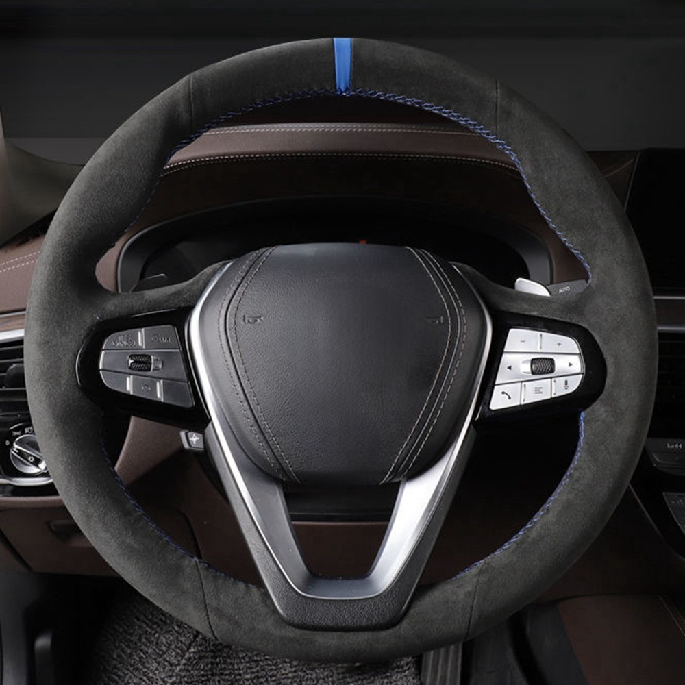 DIY Customized Non-Slip Black Suede Car Steering Wheel Cover For BMW G20 G21 G30 G31 G32 X3 G01 X4 G02 X5 G05 X7 G07 Z4 G29