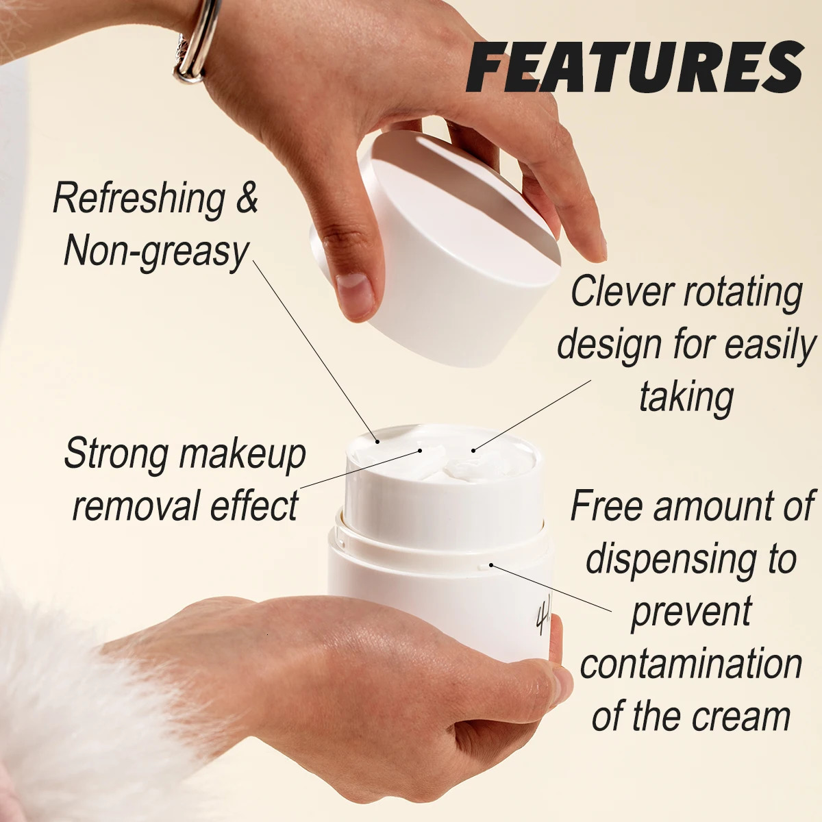 Rotating No Touch Makeup r Balm Easy To Use Low PH Cleansing Gently Nourishing Cream Makeup Cleansing Balm 240624