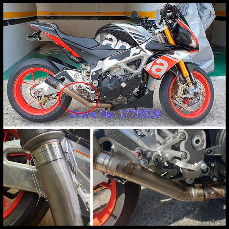 Titanium Alloy for Aprilia RSV4 2009-2015 for Aprilia Tuono V4 2011-2016Motorcycle Exhaust Mid Link Pipe Connect ID:61mm Muffler