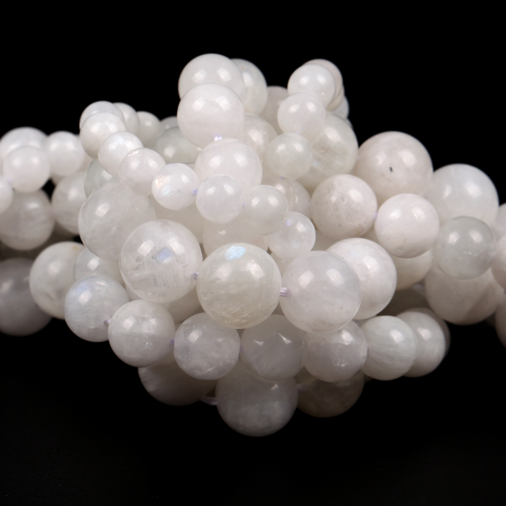 Natural Blue Moonstone Stone Round Gemstone Loose Spacer Bead For Jewelry Making 6/8/10/12mm DIY Bracelet Necklace