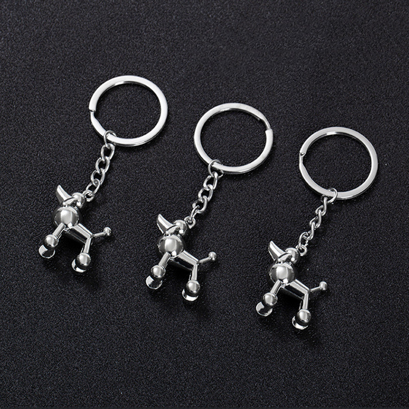 Creative 3D Pet Poodle Keychain Cute Key Ring For Women Men Lucky Dog Key Chain Key Holder Bag Charm Keyring Jewelry Gift