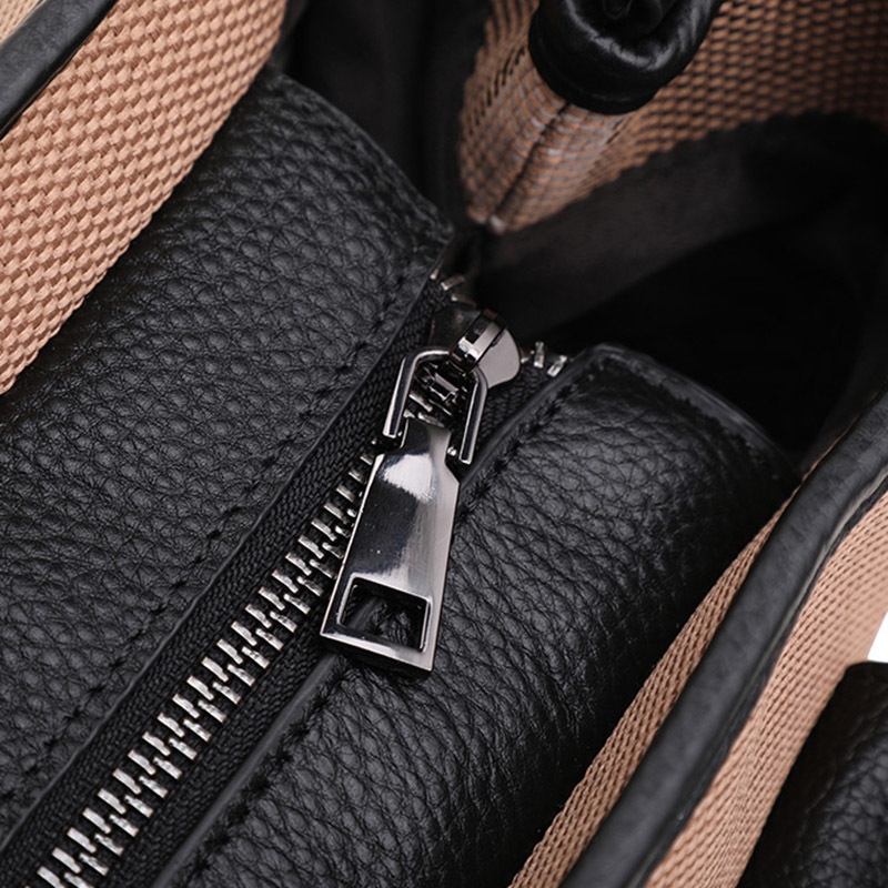 VM FASHION KISS Soft Leather + Canvas Women's Bags Luxury Handbags 2025 Top High Quality Large Capacity Designer Tote Bags
