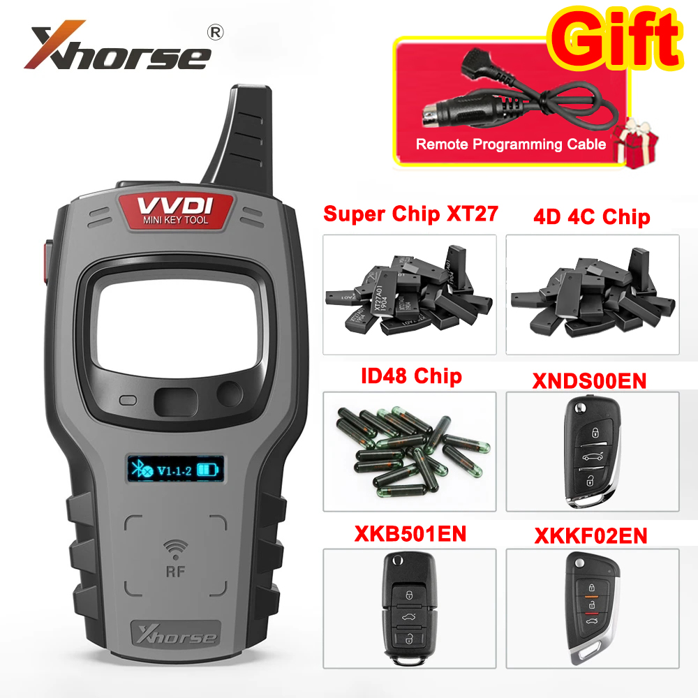 Xhorse VVDI Mini Key Tool With 96bit 48-Clone Test Read Remote Car Key Programmer Support Android iOS XT27 Super Chip 4D 4C ID48