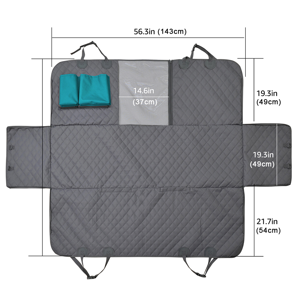 Dropshipping Gray Mesh Waterproof Dog Travel Car Hammock Non Slip Durable Soft Pet Back Seat Cover For Cars