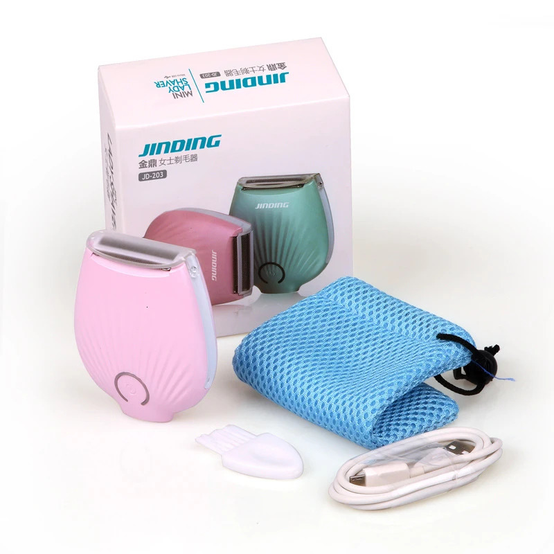 JINDING Women Hair Removal Portable Bikini Trimmer Shaving Machine Lady Shaver USB Rechargeable Electric Razor Body Hair r 240624