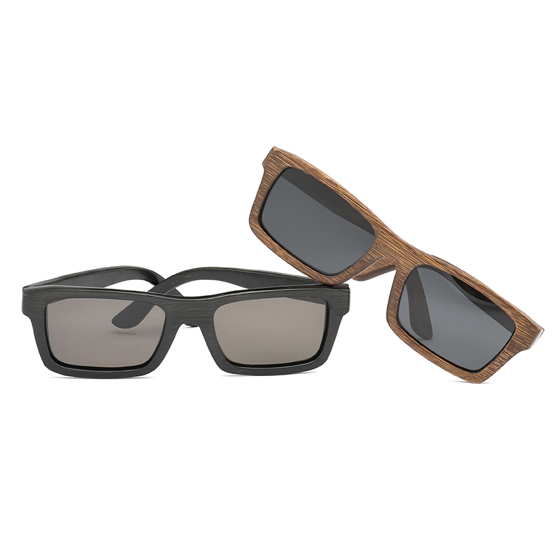 Classic Rectangle Bamboo Wood Sunglasses Handmade Men Women Polarized Eye Glasses UV400 High Quality