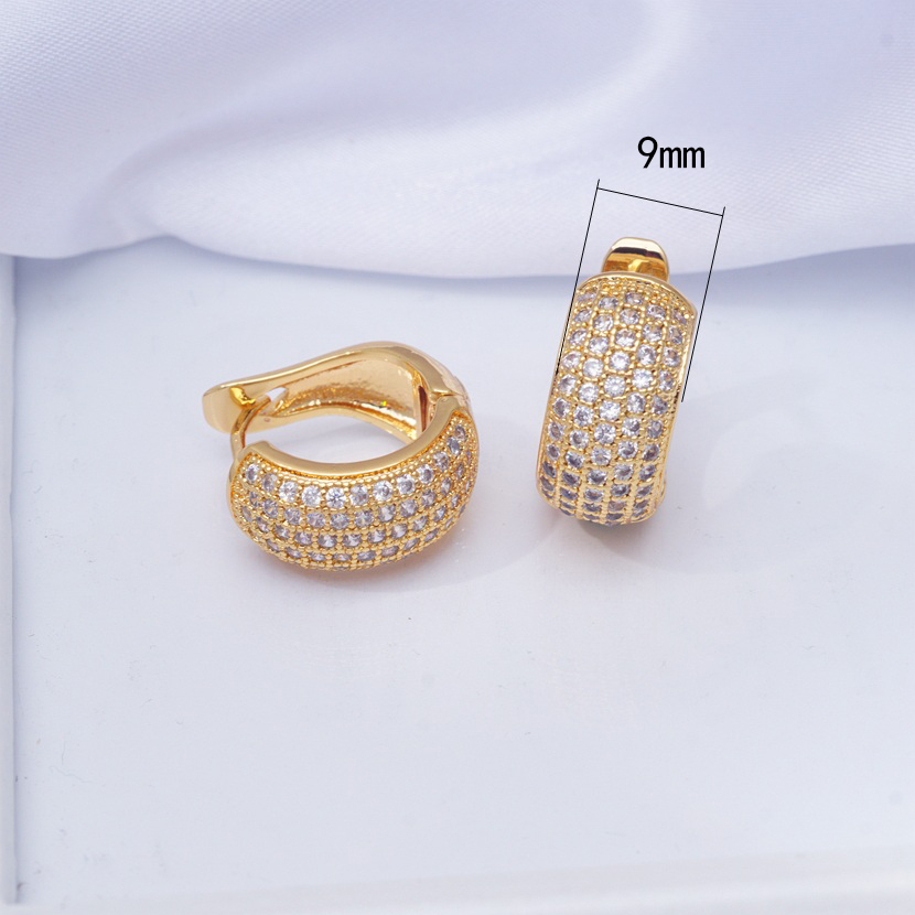 Indian Jewelry Luxury Designer Gold Color Earrings AAA Cubic Zirconia Small Hoop Earrings for Women New 31 Different Styles