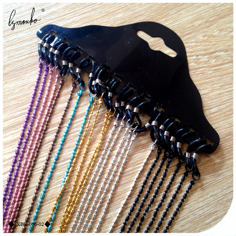 Lymouko 12pcs/Lot Metal Lanyards String of Colorful Beaded Glasses Strong with Sunglasses Holder Neck Cord Non-slip Strap Rope