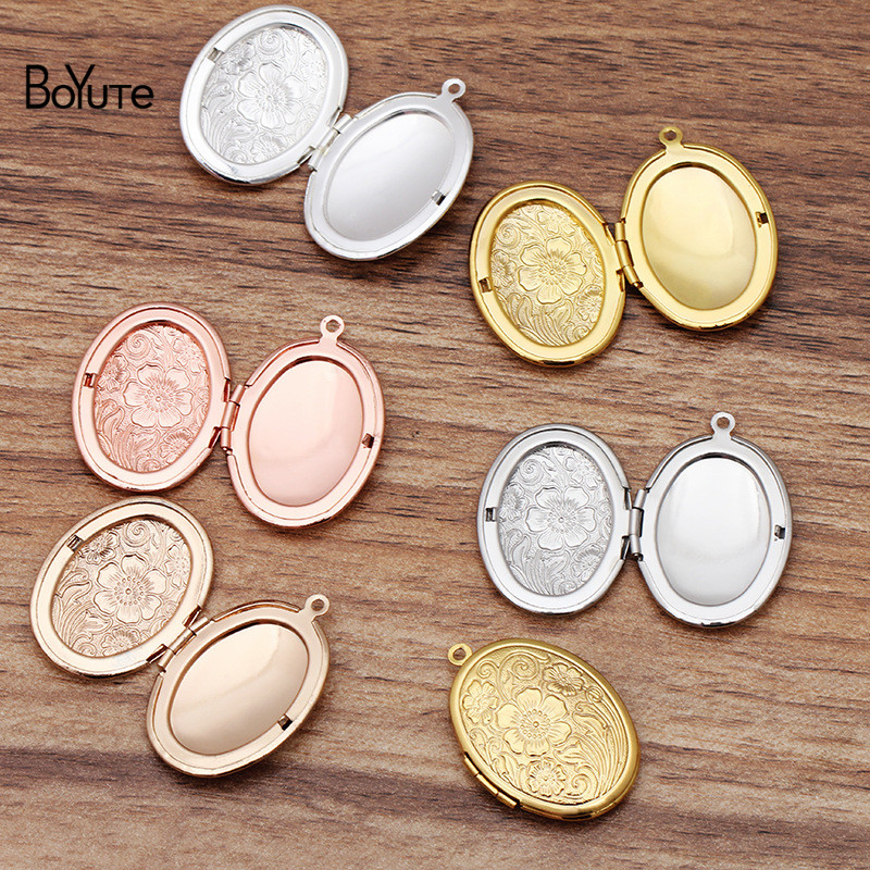 BoYuTe (10 Pieces/Lot) 23*29MM Oval Photo Floating Locket Pendant Wholesale Metal Brass Material Vintage Jewelry Pendant