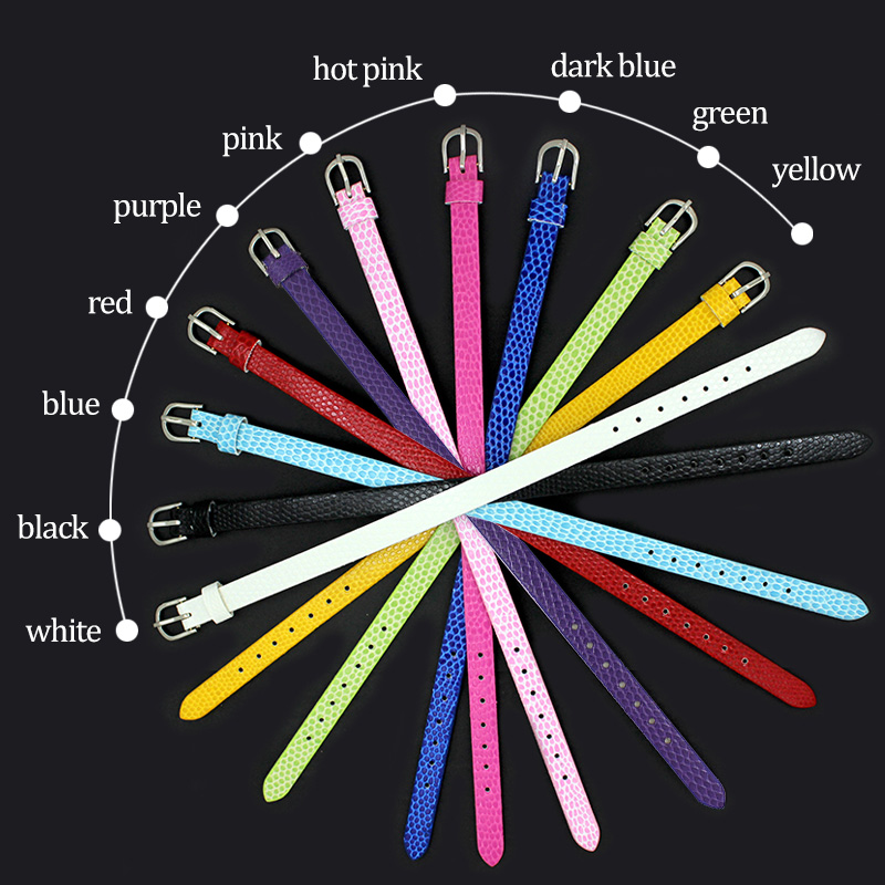 100PCS 8MM PU Leather Snake Wristband&Bracelets " Can Choose the Color" Fit DIY 8mm Slide Letters/charms LSBR03*100