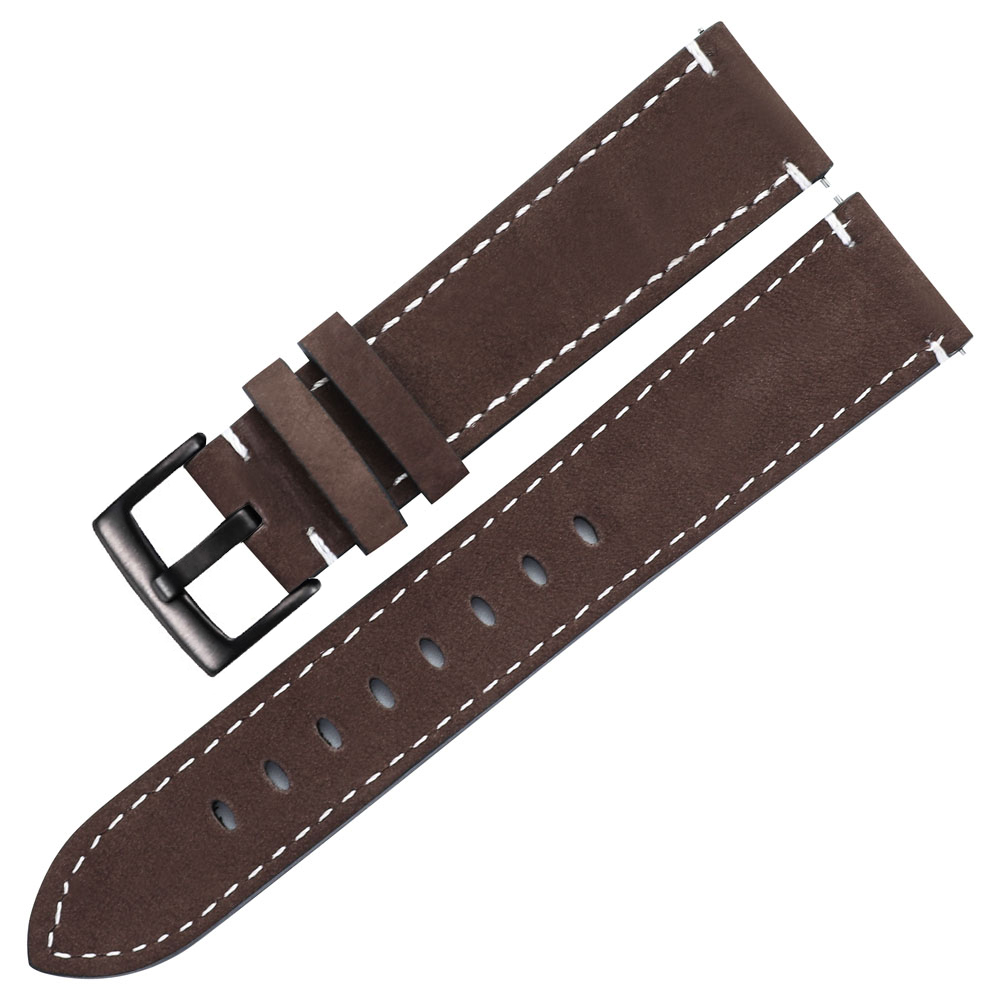 Frosted Skin Watchband Belt Men Women 20mm 21mm Matte Leather Watch Straps Green Unisex Soft Watch Bracelet Accessories