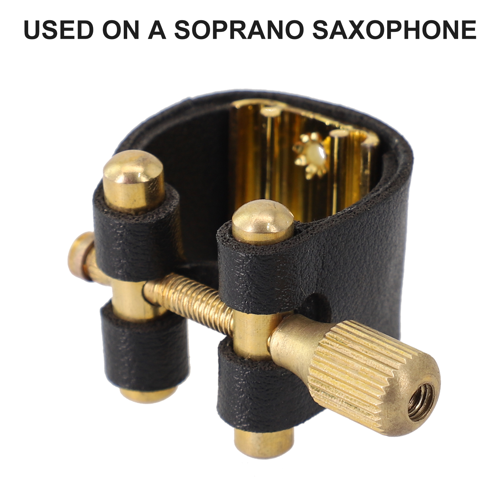 Mouthpiece Ligature Soprano Sax Mouthpiece PU Leather Saxophone Accessories Black For Soprano Sax Meta Durable
