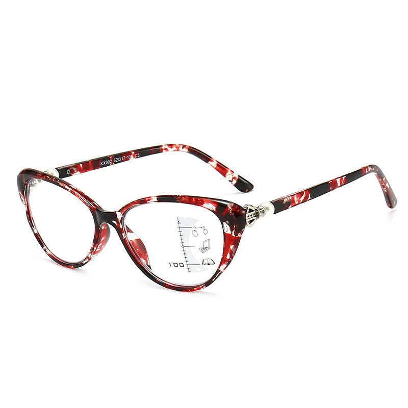 iboode Classic Women Anti Blue Light Cat Eye Presbyopia Hyperopia Smart Zoom Progressive Reading Glasses Multifocal Eyeglasses