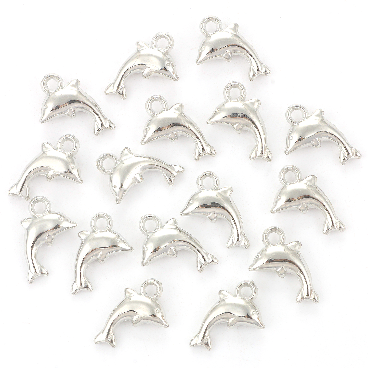 20x13mm Dolphin Shape Gold Silver Color CCB Charms Pendant for Pendant Earring Bracelet DIY Jewelry Making Findings Accessories