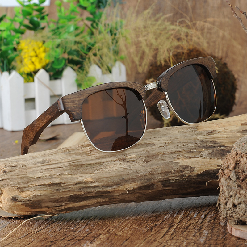 BOBO BIRD Brand Design Luxury Sunglasses Women Spectacles Original Ebony Wooden Handmade Sun Glasses Man Dropshipping