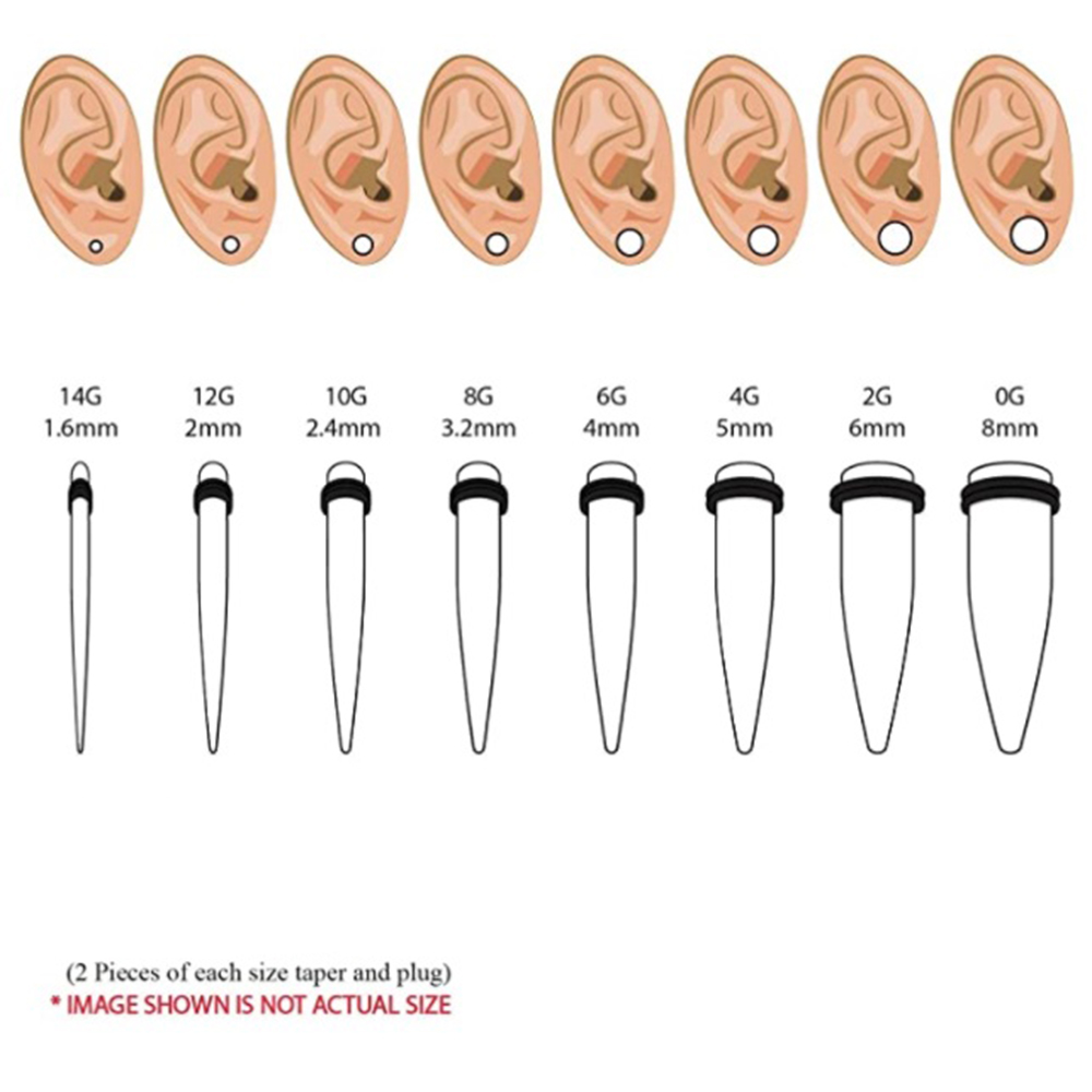 12PCS Acrylic Ear Stretchers Marble Taper Kit Ear Tapers Lobe Stretching Expenders Set For Starter Ear Piecing Body Jewelry
